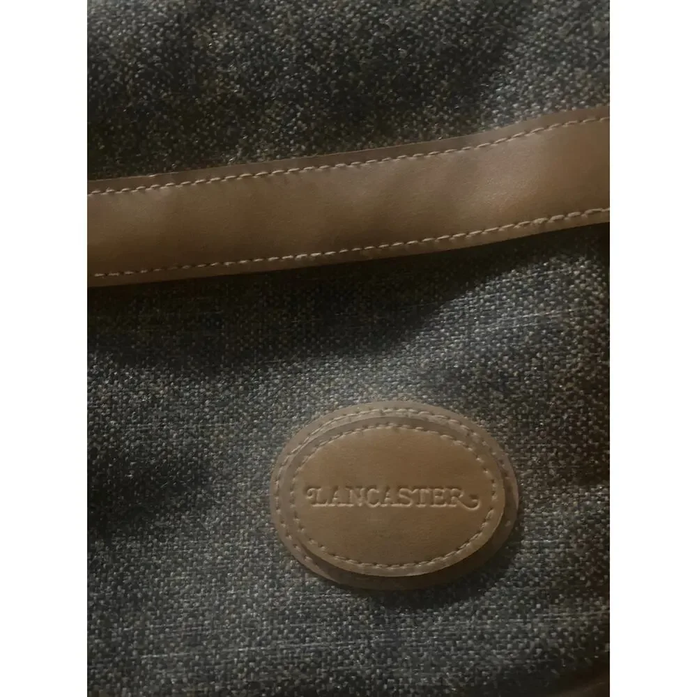Vintage Lancaster Tweed and Leather Tote Bag